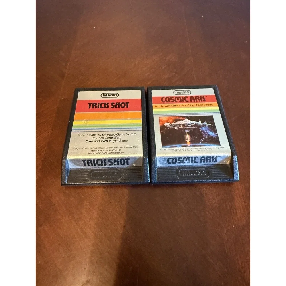Vtg Atari Imagic Cosmic Ark Trick Shot Game Lot Cartridge Tested‎